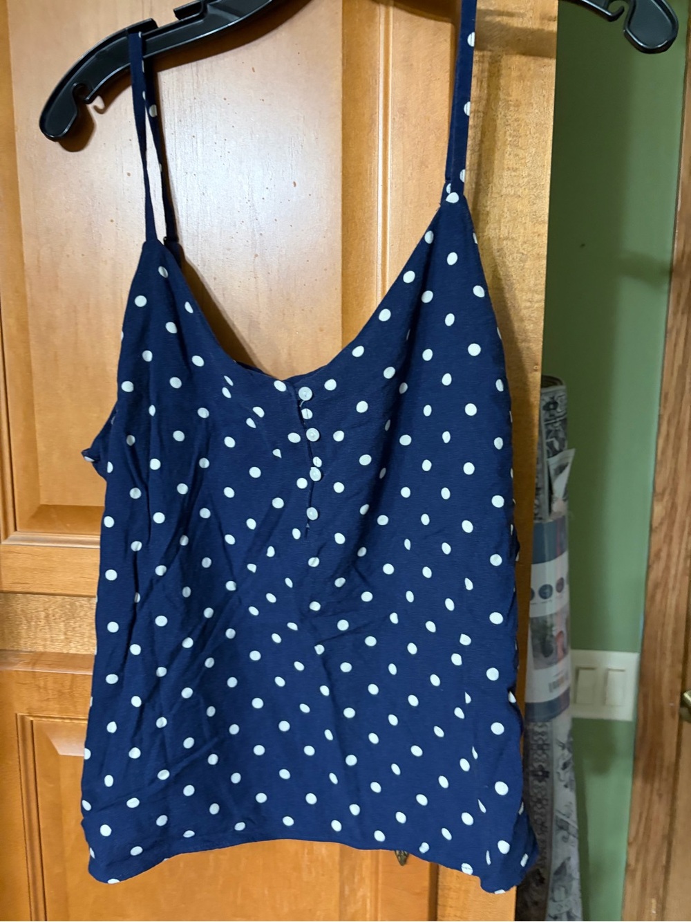 Old Navy Navy and White Polka Dot Cami
